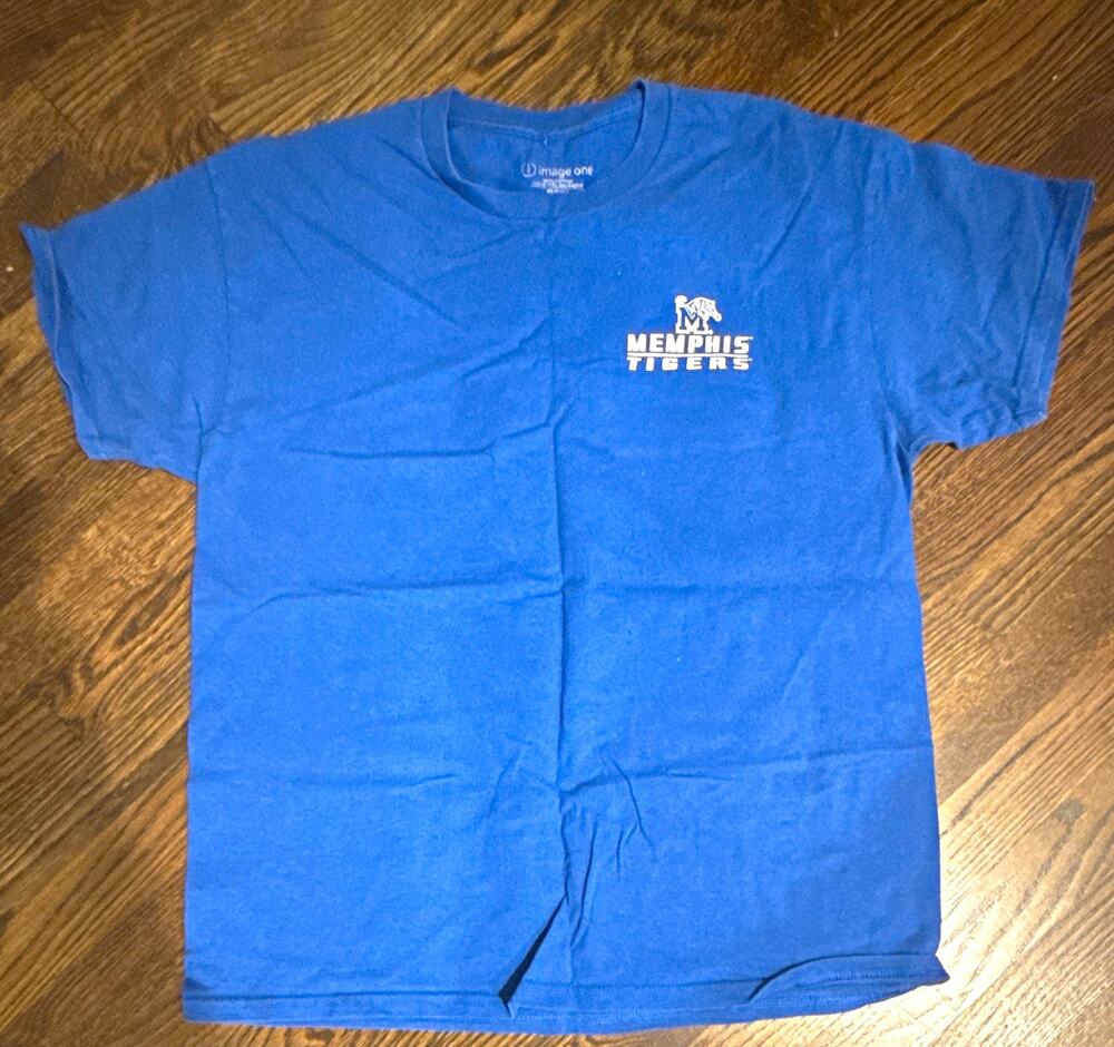 Vintage Image One Memphis Tigers Blue T-Shirt Shirt Size L Large